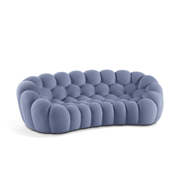 Modern Fabric Upholstery Curved Button Sofa - Bubble Style High Rebound Sponge (2-4 Seats)