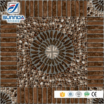 Sunnda brown square pattern 60x60 faux cobblestone tiles