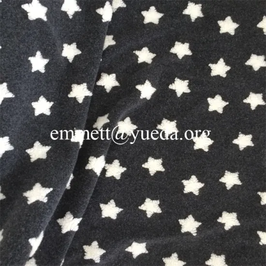 white stars dark grey melange sky jacquard pattern woolen knit fabric