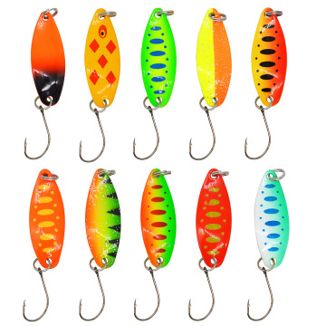 Runtoo 34mm 3.5g Freshwater Casting Metal Jig Lures with Single Hook for Trout and Bass Fishing