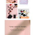 Metal zipper makeup bag Cross print PU twill makeup bag