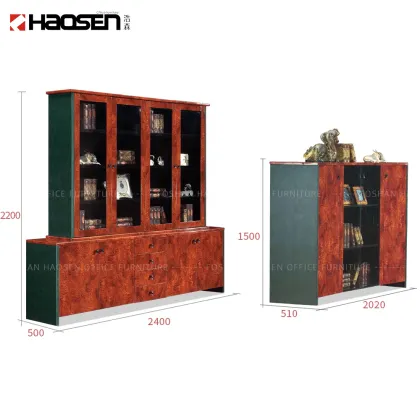 High Gloss Wooden Bookcase for Home Office Storage