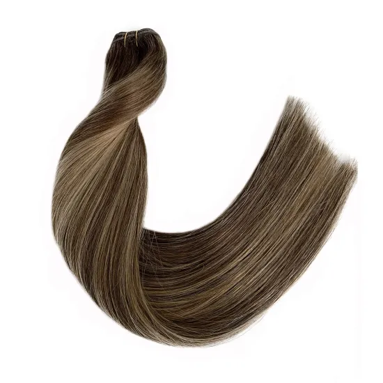 Hot selling Human Hair Weave Bundles European Remy Seamless Hair Extensions Bundles Double Weft  Sew in Weft Hair Extensions