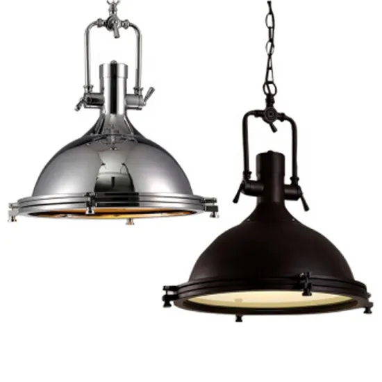 Retro Iron Glass Shade Industrial Pendant Lamp for Hotel Villa Home Bar