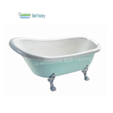Classic 59 Inch Slipper Green Clawfoot Resin Bath Tub