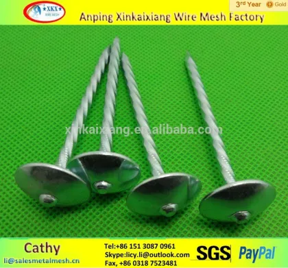 made in china metal ring shank roofing nail for asphalt roofing felts