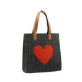 Custom Heart Shape Portable Felt Hand Tote Bag