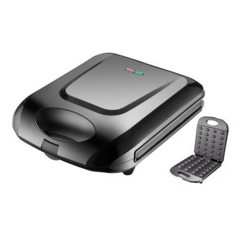 364125 NINGBO 4-Slice 1400W Sandwich Maker, Panini Grill with Multi Plates Including Waffle and Nut Fix Plate - 25.5x21.5cm