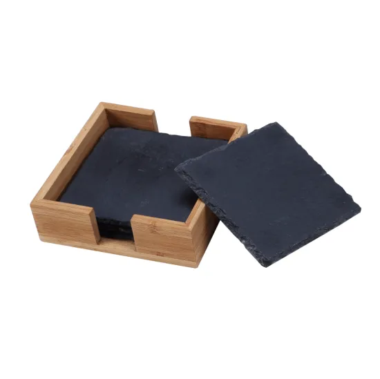 Marble & wood coasters set