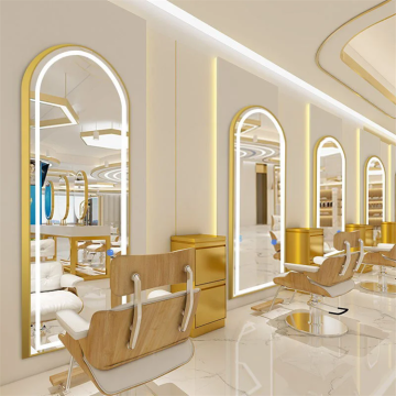 High-End Gold LED Salon Mirror: Perfect for Hair Salons, Barbershops & Luxury Living Rooms