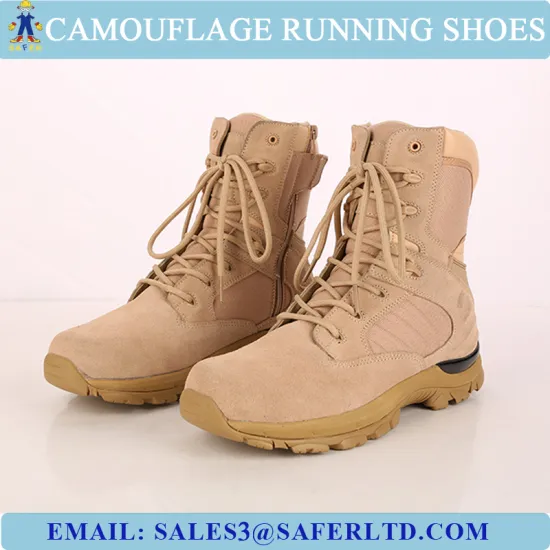 Sandy suede leather military desert combat boots