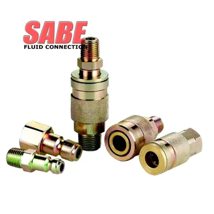 Orion Angle Quick Coupling for Air Tube Fittings: Sizes 1/4", "3/8", "1/2" and DN