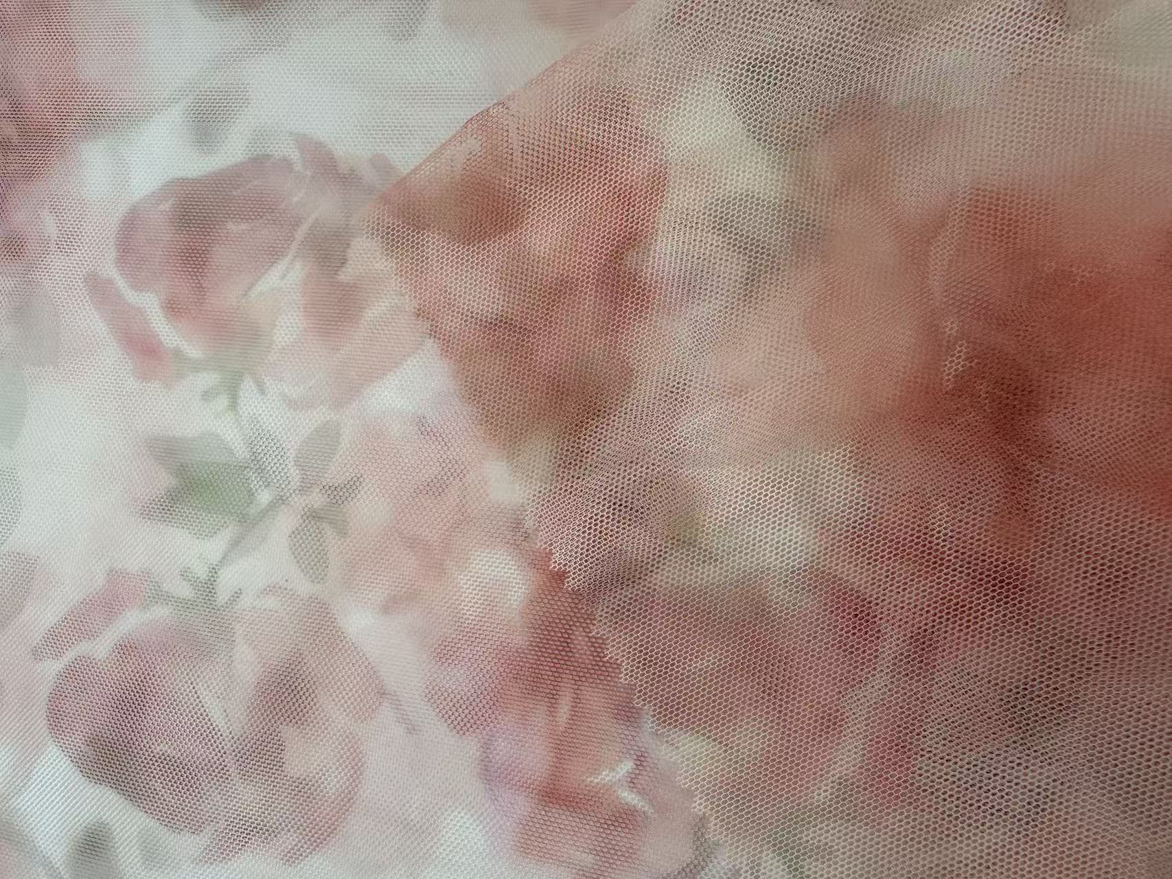 Floral Digital Print Polyester Tulle