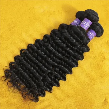 10A Virgin Hair Bundles Can Be Dyed And Bleached Human Hair Bundles With Lace Frontals Deep Wave Hair Bundles With Lace Frontals