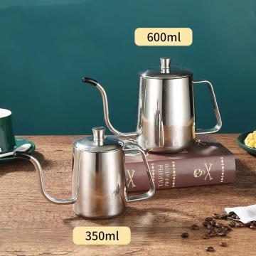 Stainless Steel Turkish Coffee Drip Pot 600ml - Portable Pour Over Coffee Maker Kettle for Camping Travel