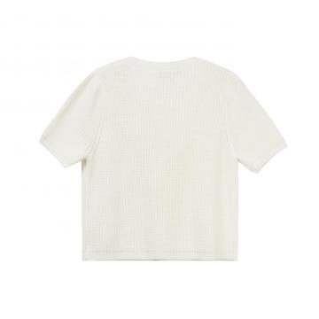 Crew-Neck Wool Short- sleeved Sweater