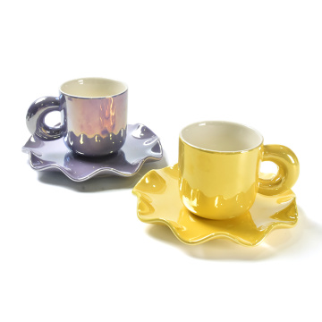 Tea cup flowers coffee cups and saucer set