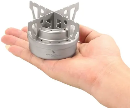 Boundless Voyage Mini Portable Backpacking Stove - Titanium Hiking Alcohol Stove