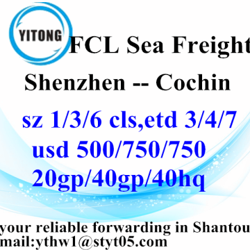 Shenzhen International Ocean Freight Shipping to Cochin