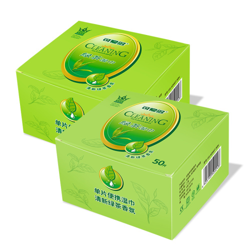 Salviette personali con tè verde profumato - pre -modulato