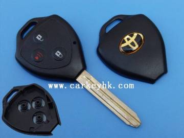 Hot sale Toyota 2+1 buttons remote key shell with toyota yaris key