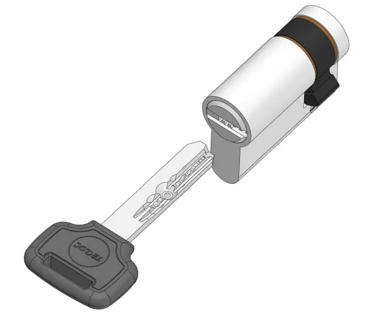 Telescopic pin cylinder half sided