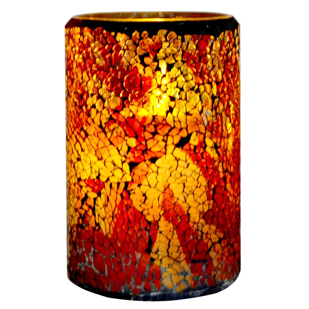 Colorful Mosaic Dancing Flame Pillar Candles