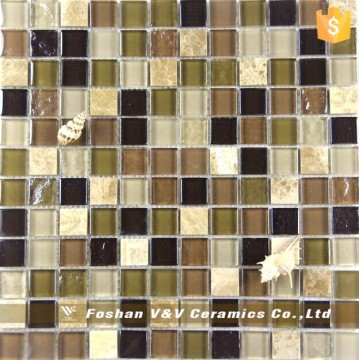 Glass Mix Nature Stone Mosaic Wall Tiles,Crystal Wall Tile