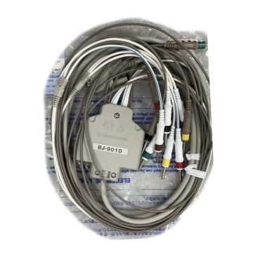 Replacement Cable for Nihon Kohden ECG-2350 Electrocardiograph: BJ-901D 10-Lead Wires with 15-Pin Connector