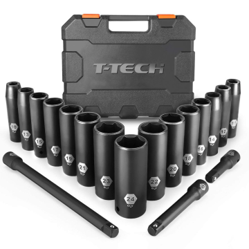 Professional 10-24mm 1/2 Inch 6 Point Impact Socket Set (18 Pieces) for Car Repair: High-Quality Hand Tools for Automotive Maintenance