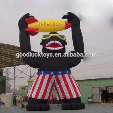2016 China popular hot sale chimpanzee with yellow glasses, inflatable giant orangutan modle