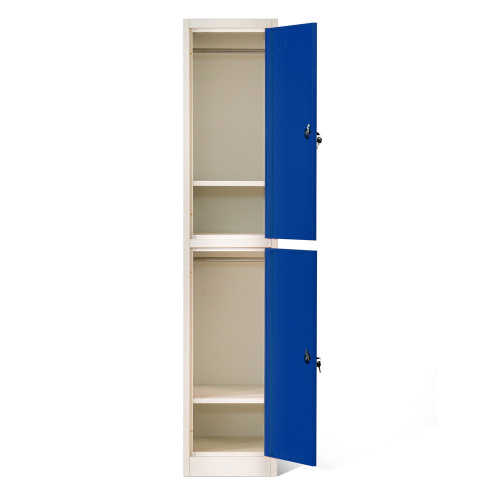 2 Tier Steel Locker Cabinet 15" Wide