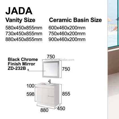 JADA Series High Gloss Bathroom Cabinet Vanity Combo