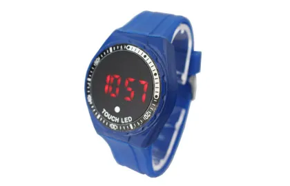 Blue Silicone Led Digital Wrist Watch Boys Sport Electronic Watch