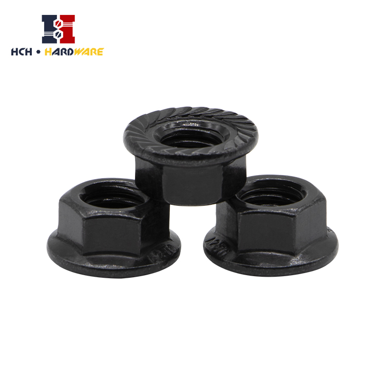 steel flange nut black