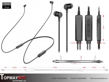 Neck-mounted sports bluetooth headset