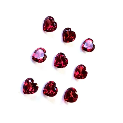 Natural Moissanite Garnet Heart-Shaped Ring Garnet