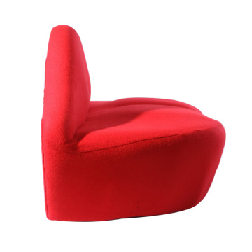 Elegant contemporary red cashmere lip sofa