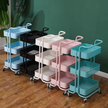 Beste kwaliteit kappersmeubilair roestvrijstalen stalen styling salon zijkant gereedschap schoonheidshaardsalon trolley met wielen en laden