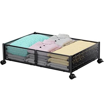 Free-Installation Foldable Metal Under Bed Storage Containers: An Organizer for Shoes, Clothes, Blankets with Wheels