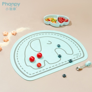 Tapis de table d&#39;impression de silicone Tapis d&#39;alimentation en silicone pour enfants