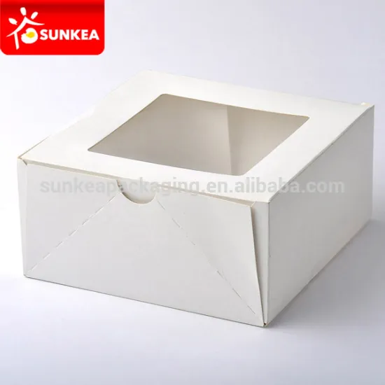 White cake box with PVC window
