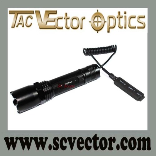 Vector Optics Nightbeat Best 3.7V Rechargeable 3W Cree LED Tactical Flashlight with Charger