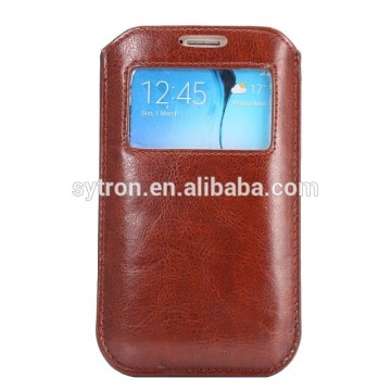2015 Hot Selling Universal Leather Envelop Pouch Phone Case For Iphone 6s/6s plus Stitching Leather Case