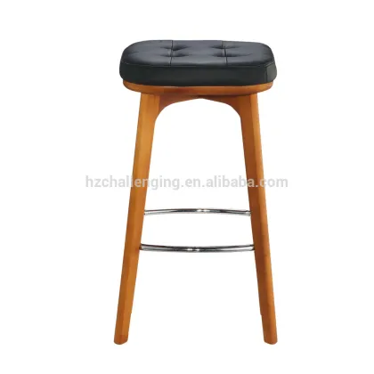 BS008A Leather wood bar stool