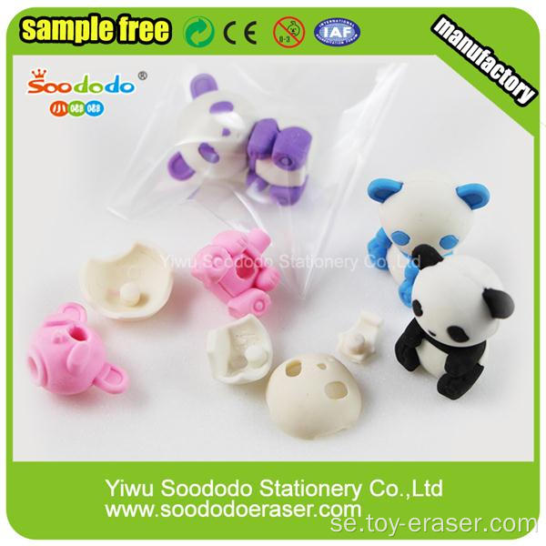Vit Svart Cute Panda Eraser som barn gåva