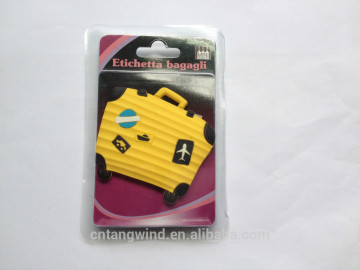 custom soft pvc luggage tag rubber loop