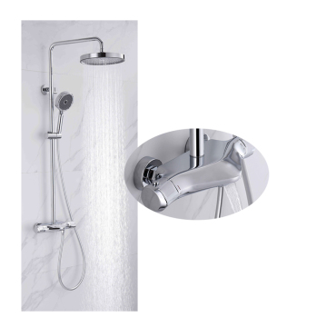 Kamar mandi modern yang dipasang di dinding 3-fungsi krom kuningan set mixer faucet shower faucet