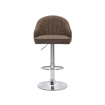 Wholesale Boucle Synthetic Leather Retro Suede Vintage Luxury Bar Stools with Armrest and Backrest