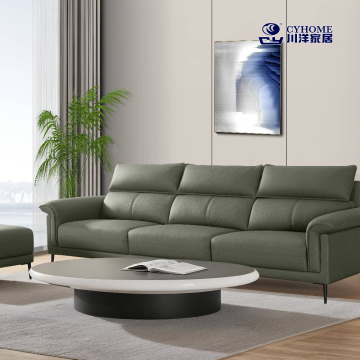Green Leather Sofa for Stylish Living Room